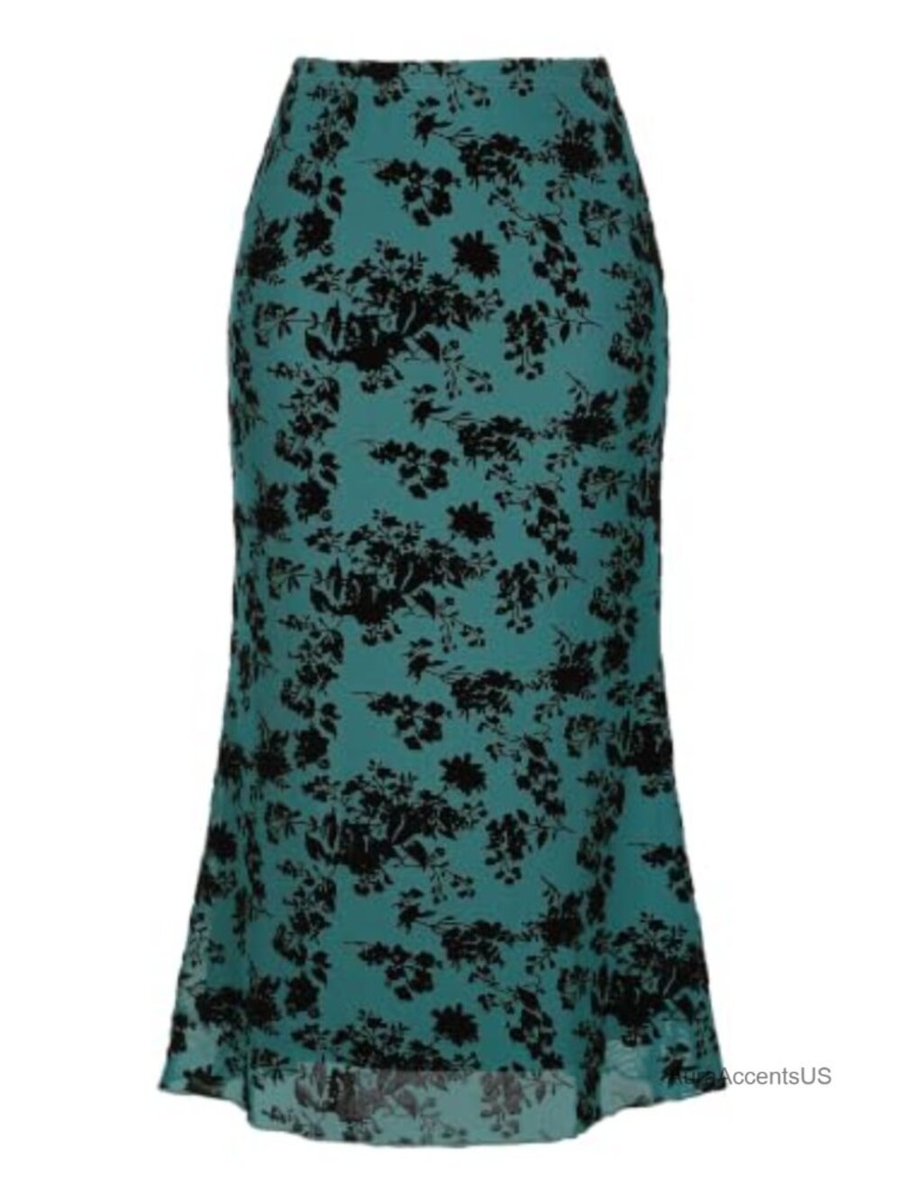 Mesh Fishtail Skirt Mermaid Midi High Waist Y2K Floral